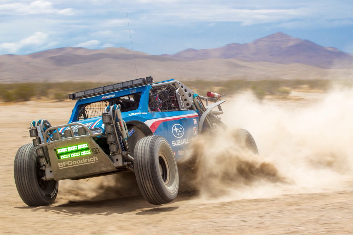 GrabowskiRacing's tweet photo. Approaching the turn a little too hot.🔥I’d say we were leaning a bit... 🤪🤟🏼👌🏼 PC: @madmedia | Sponsors: @CrawfordMotors @subaru_usa @BFGoodrichTires @kingshocks @MotulUSA @TerribleHerbst @HerbstSmithFab @JEPistons1 @JetHot #crosstrekdesertracer #suburro https://t.co/qKvBIPXYHP