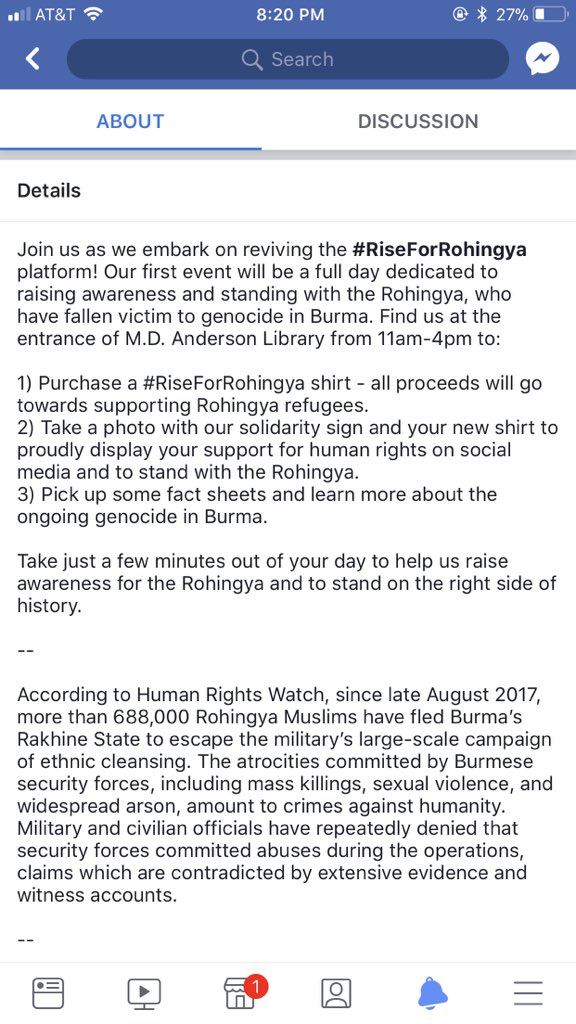 RiseForRohingya's tweet photo. Join us tomorrow at M.D. Anderson Library from 11am-4pm! Help us relaunch the #RiseForRohingya platform and stand with those who have fallen victim to genocide in Burma. https://t.co/HFvdBKfcUC