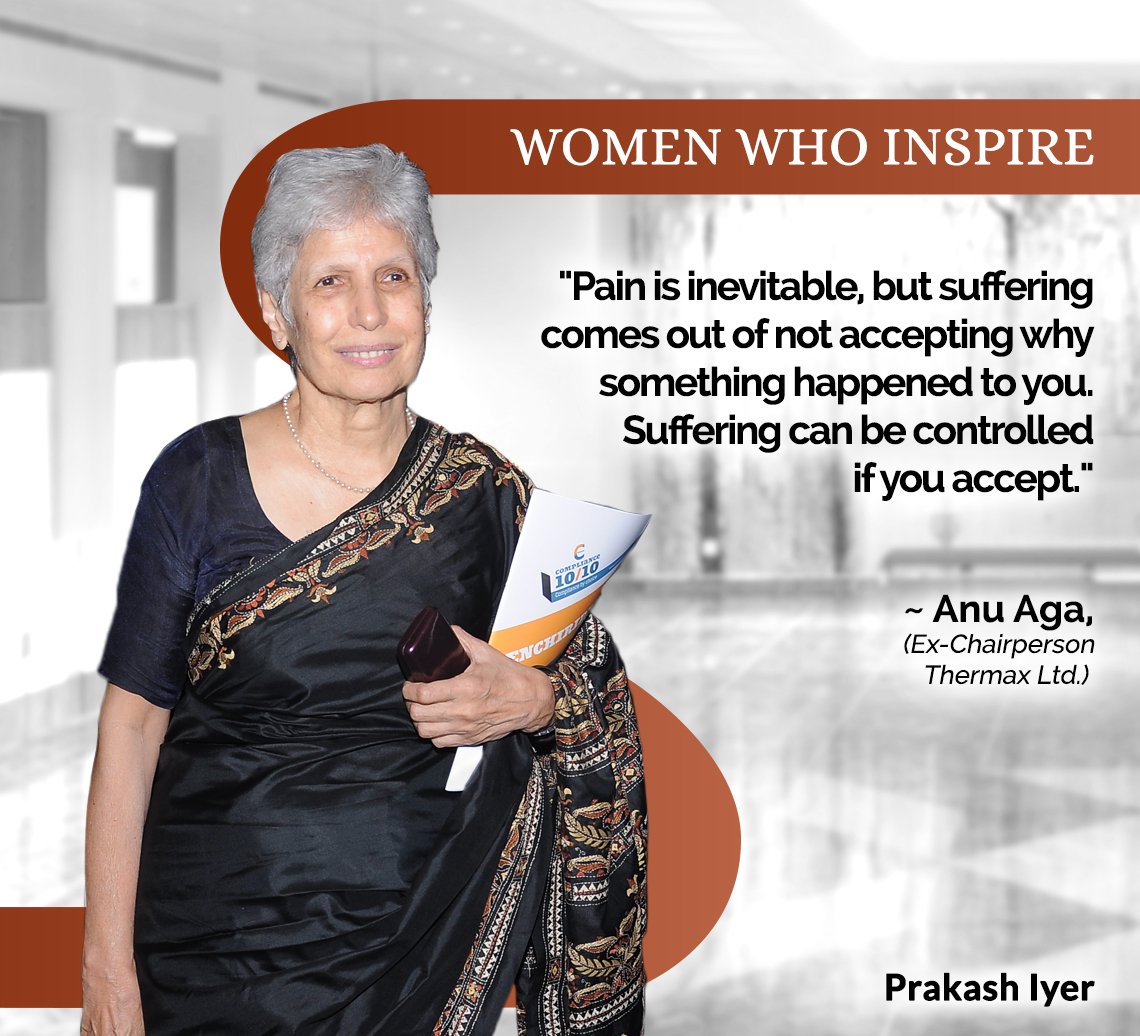 Prakash Iyer on Twitter: "Anu Aga, ex-Chairperson of Thermax Ltd., has an  interesting take on how to deal with suffering. Acceptance is the key!  #AnuAga #Quote #Inspiration @ThermaxGlobal https://t.co/fhA4OlBsWX" /  Twitter