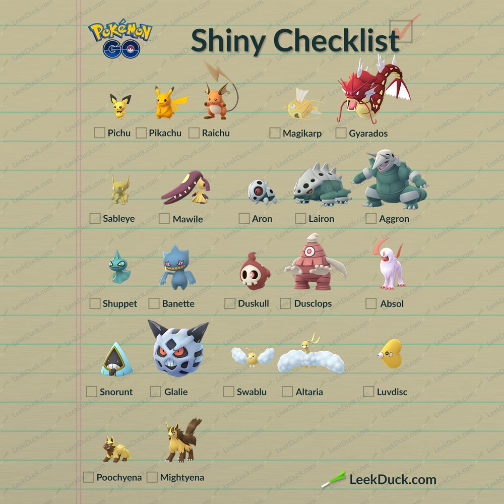 "The Shiny Checklist has b…" - @LeekDuck, Leek Duck (NYC ... - 1000 x 1000 jpeg 145kB