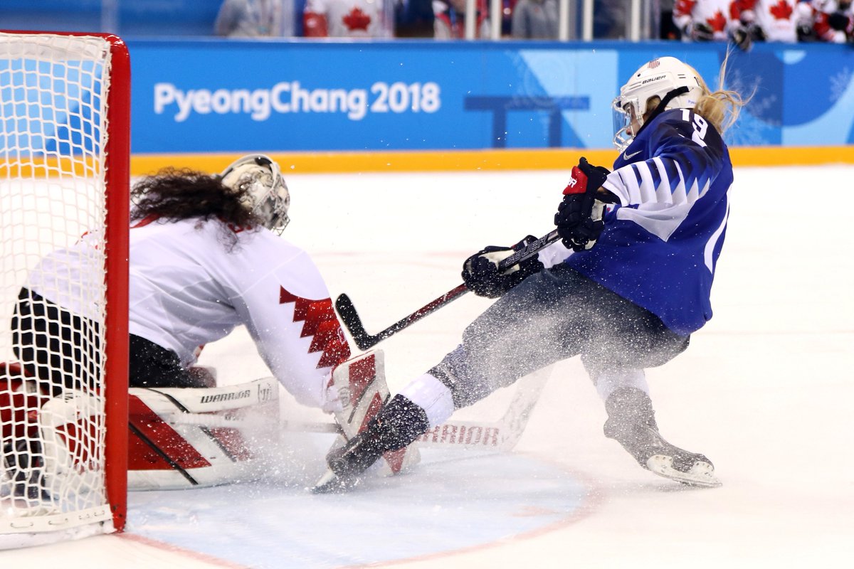Olympics's tweet photo. What an incredible #IceHockey match! 😱 Team #USA takes the #gold medal for the first time since #Nagano1998 in a thrilling shootout against #CAN. Congratulations! 👏👏👏 #PyeongChang2018 #Olympics https://t.co/N9pOPHVOb8