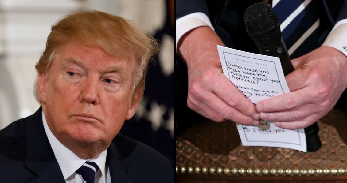 LADbible on Twitter: "A close-up of Donald Trump's cue-card during a