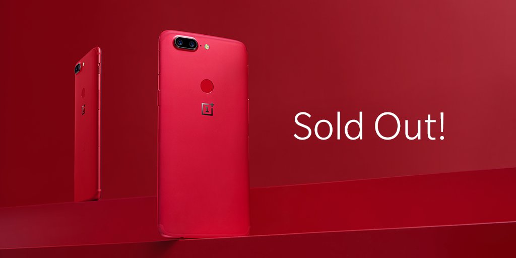 on Twitter: "The last embers fade in. The #OnePlus5T Lava Red is officially sold out in North America! Thanks for the amazing support 🔥 https://t.co/Sg74MvUFkX" /