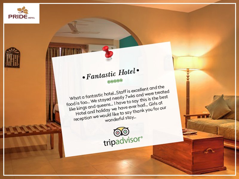We love creating beautiful memories for our guests. Read what they have to say about us: bit.ly/2E7giQo #GuestReviews #TripAdvisor #Goa #PrideHotels #PrideHotelGoa