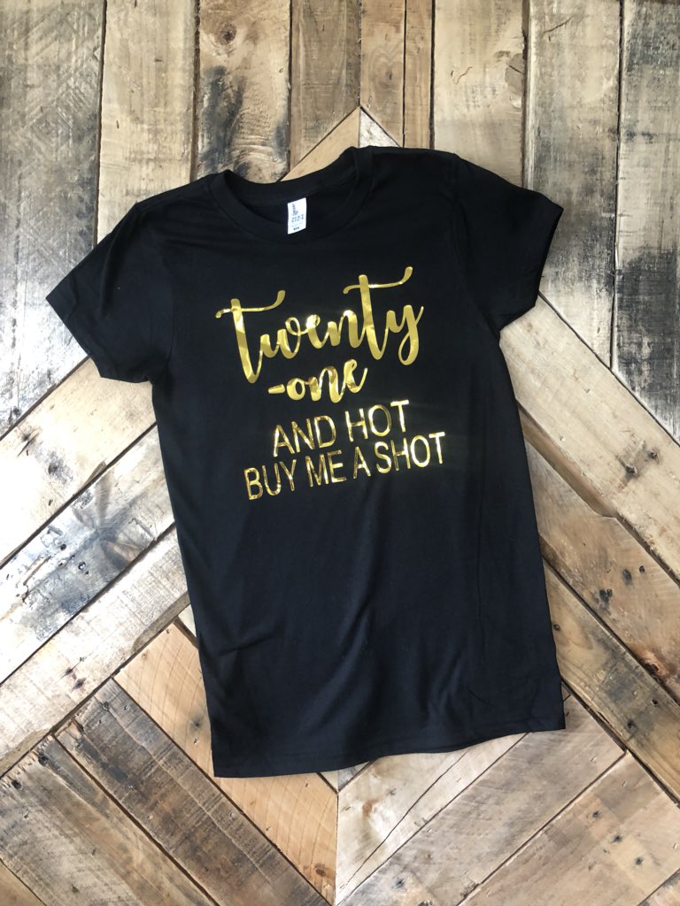willapaprinting's tweet image. Shiny gold design on a soft and comfy VIT by #Districtmade Order for that specia someone’s birthday!