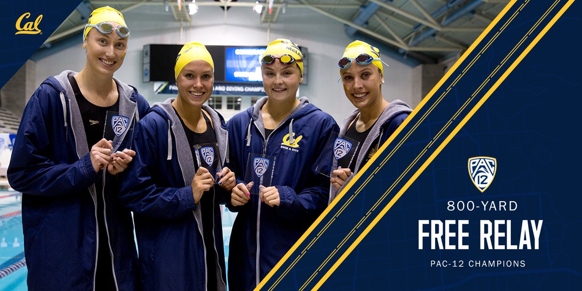Meet your 2018 #Pac12Swim 800 free relay champions. #GoBears