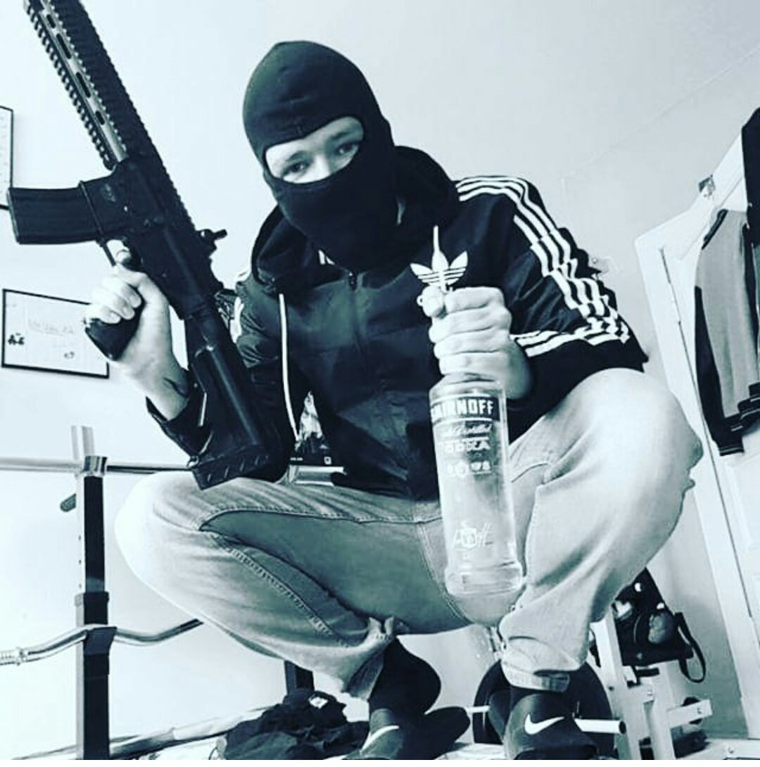 Russian Gopnik on Twitter: "This is my #Russian Stefan. He is very good worker with his m4 rifle. Adidas for life and babushka Drinking #vodka like true Russian King. #