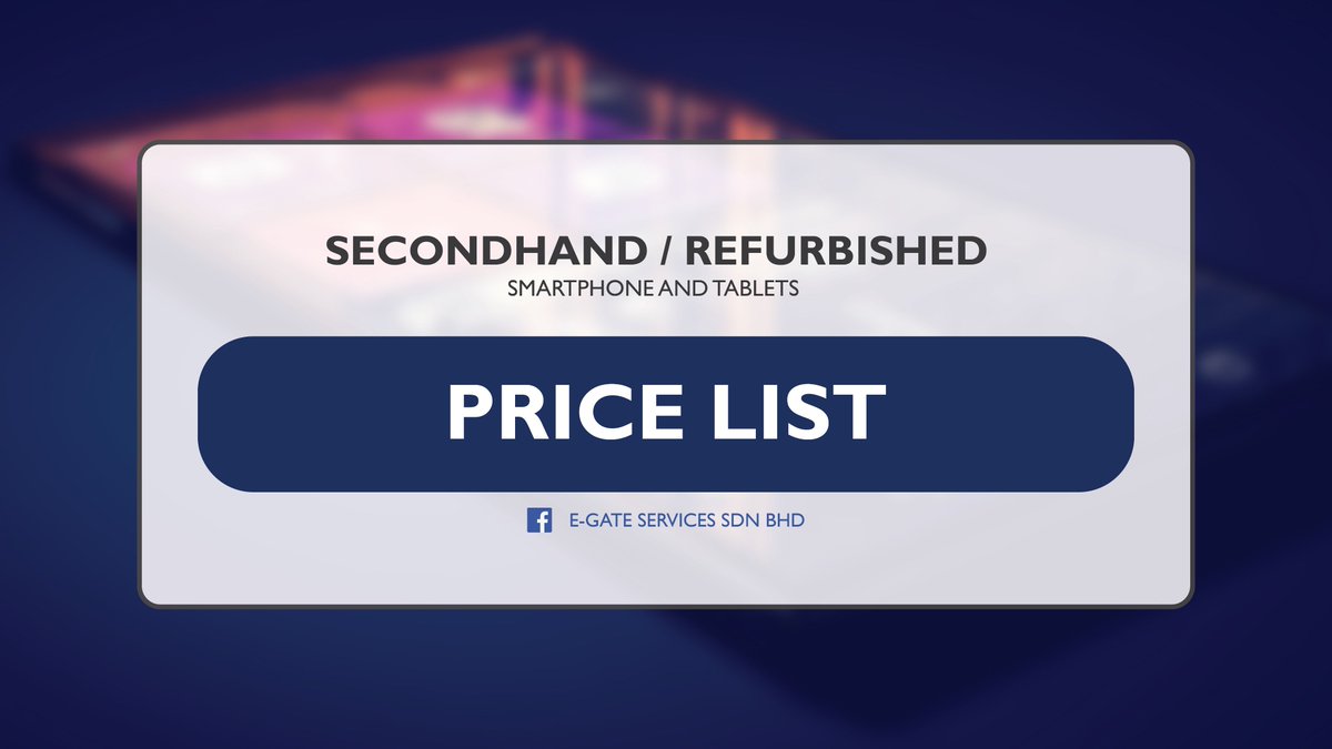 egateservices's tweet image. Secondhand phone and tablets price-list from E-Gate Services, Shah Alam.
Click here for details : facebook.com/egateservices/… …

#shahalam #secondhandphone #jual @RTNiaga