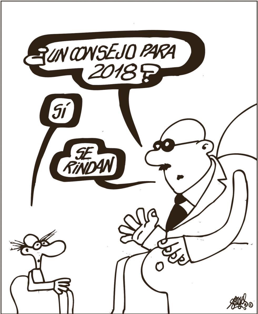 Pues este es el último dibujo publicado por Forges....
Se ha tenido q rendir ante una enfermedad, pero queda su ironía crítica y su forma creativa y personal de contar las cosas.
DEP