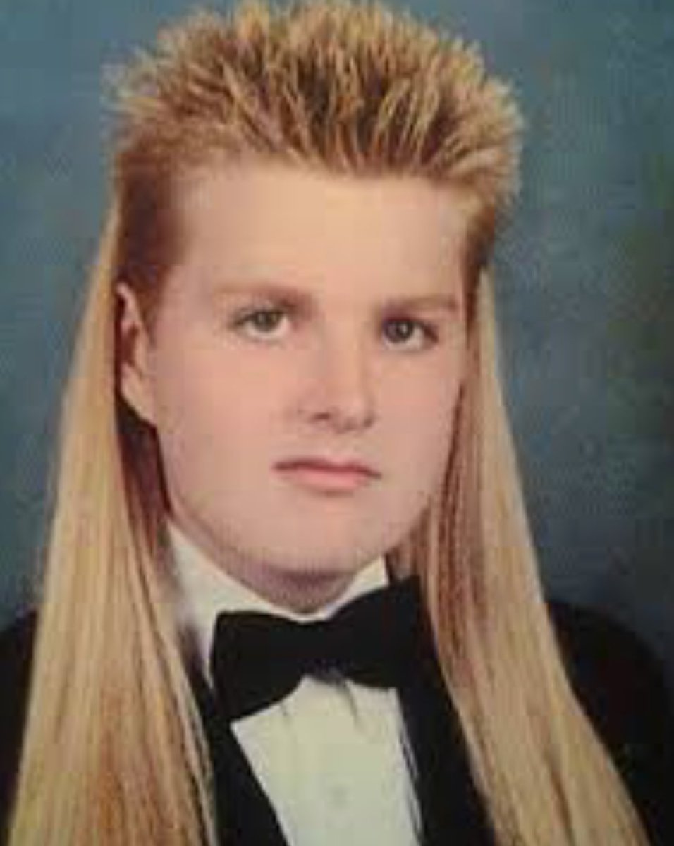 huskissonharry's tweet photo. Whoever organised the mullet festival at Kurri Kurri take a bow, tipping be huge and will only get bigger #bogan #notthefish #bringbackthemullet (@csblackwell69 pictured 1983) https://t.co/dkBZgfur1g