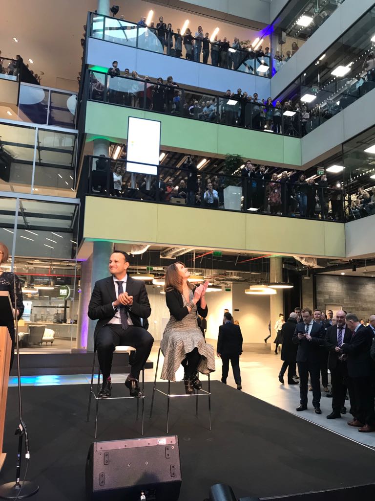IDAIRELAND's tweet image. Pics from the official opening of the new €134 million Microsoft Campus One Microsoft Place, in Dublin
 #MicrosoftLifeIreland @Microsoftirl @campaignforleo @cathrih and @PeggyJ of @Microsoft and @MartinDShanahan