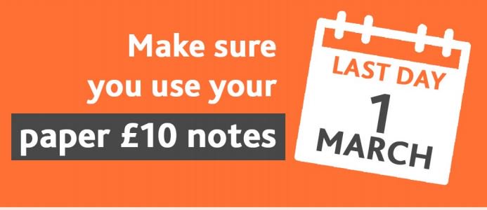 fsb_policy's tweet image. Today marks one week to go until the old paper #tenpoundnote is withdrawn on 1 March. Why not spend your last paper £10 notes at a small business? (The @bankofengland has said it will still exchange the old paper £10 even after 1 March.)