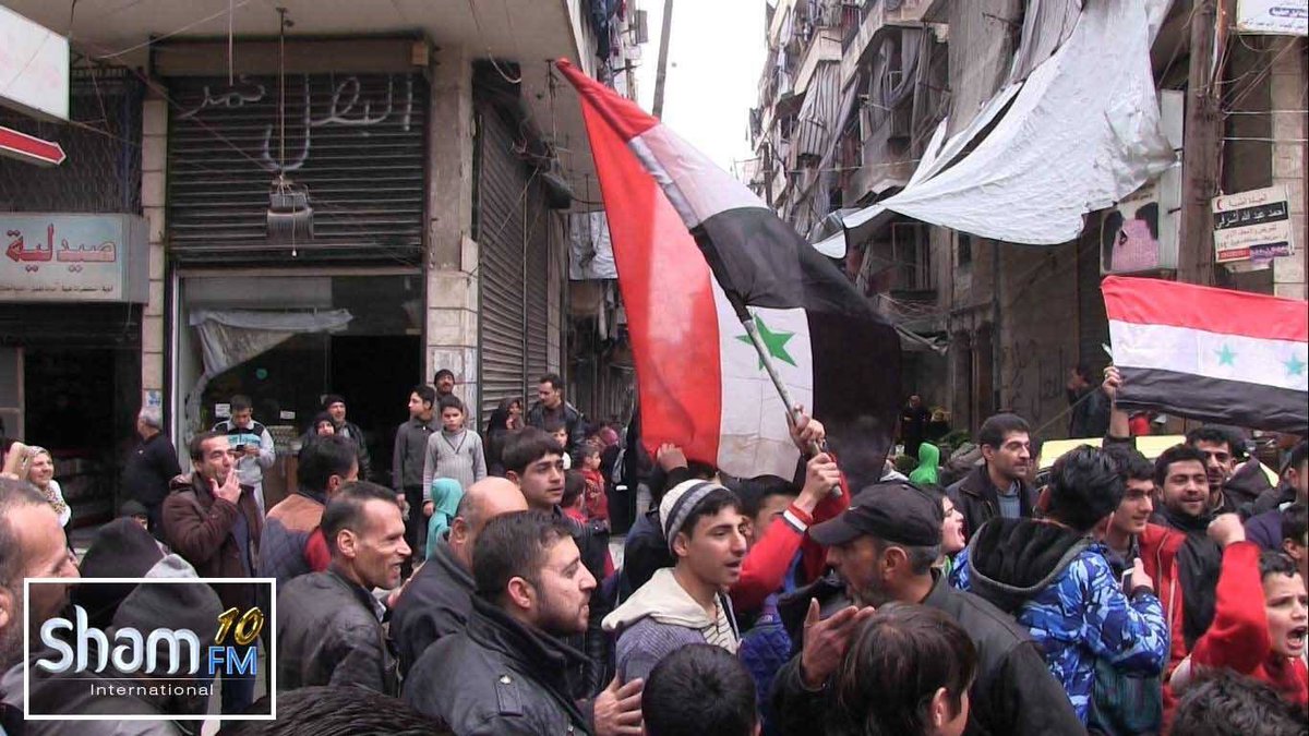 TheFedayist's tweet photo. IMAGES: Flags of #Syria|n #Arab Republic🇸🇾 raised over Ba’idayn, Bustan Al-Basha & #Hellok districts in #Aleppo city.(22 FEB, 2018) https://t.co/hA0codZs2F