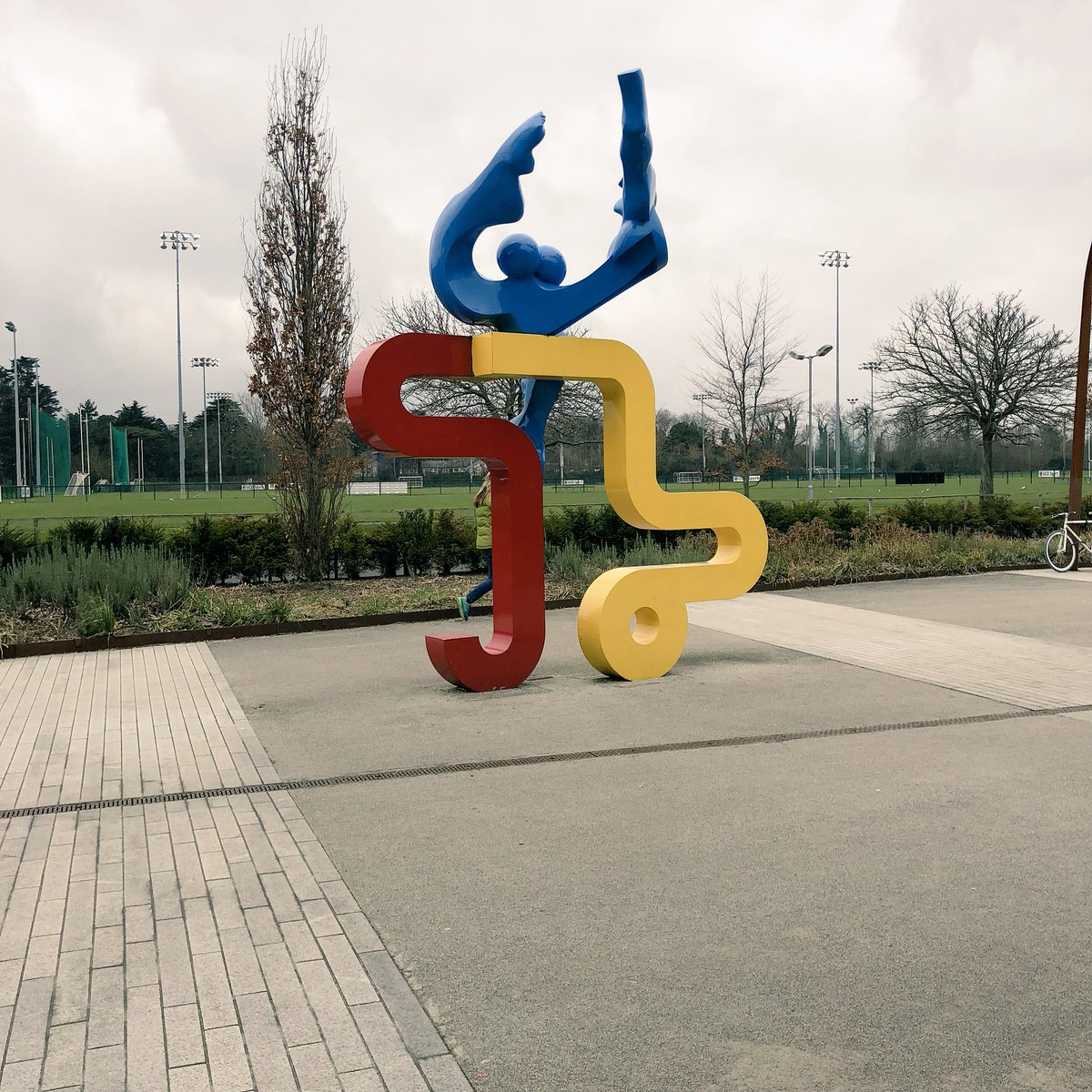 JOEdotie's tweet photo. Second selfie location – Statue outside the Sports Centre.
 
Get a selfie of yourself proving you are at this location!

Remember tweet your selfie using #VodafoneX! https://t.co/fYGiu3j609