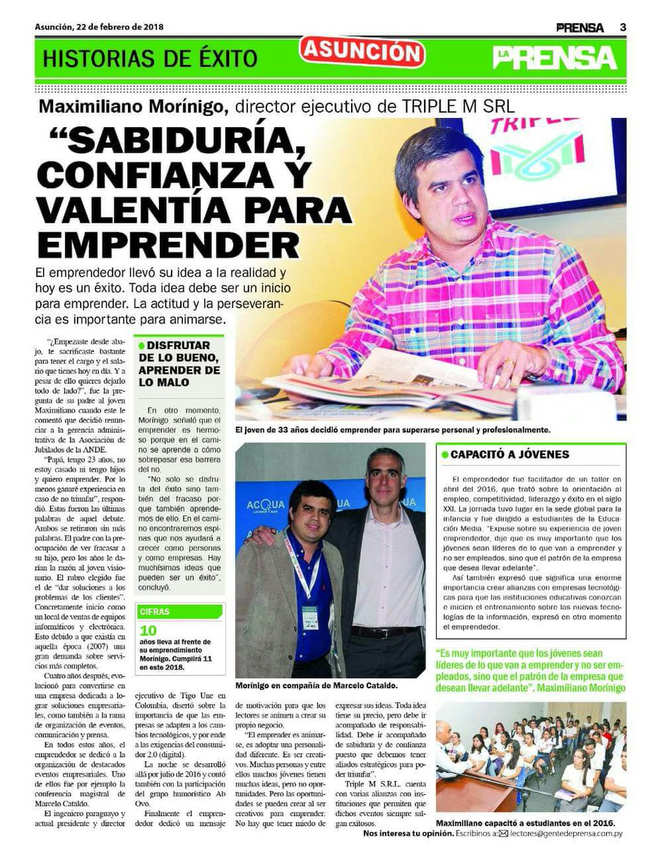 Muchas gracias a <a href="/Laprensapy/">Laprensapy</a> por la nota.