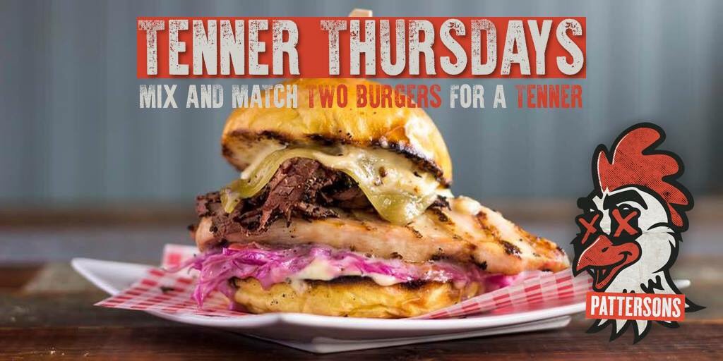 pattersonsbar's tweet photo. Today is burger day!

Mix &amp; match any 2 of your favourite Pattersons burgers for just £10! 🍔 https://t.co/5RfBYSzu4k