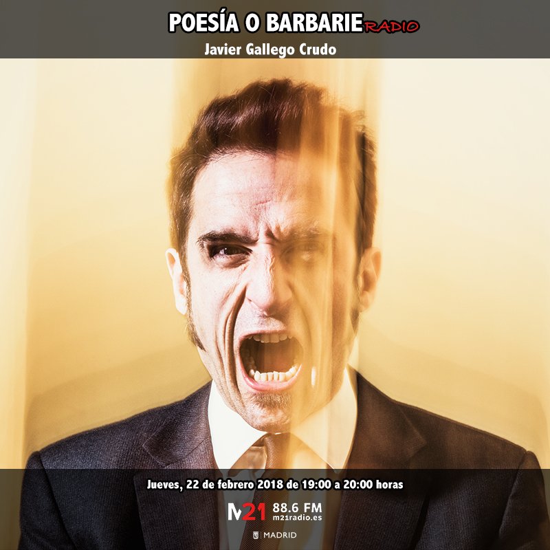 Hoy en #PoesiaOBarbarie nos visitan <a href="/carnecrudaradio/">Javier Gallego Crudo</a> <a href="/lorenagm7/">Lorena G. Maldonado</a> <a href="/Alemardemi/">Alejandra Martínez de Miguel</a> y <a href="/PoetrySlamMadri/">Poetry Slam Madrid</a> #SonandoAhoraEnM21 > m21radio.es / 88.6FM <a href="/masquepalabrasM/">Colectivo Masquepalabras</a> <a href="/mentenguerra/">Bene</a>