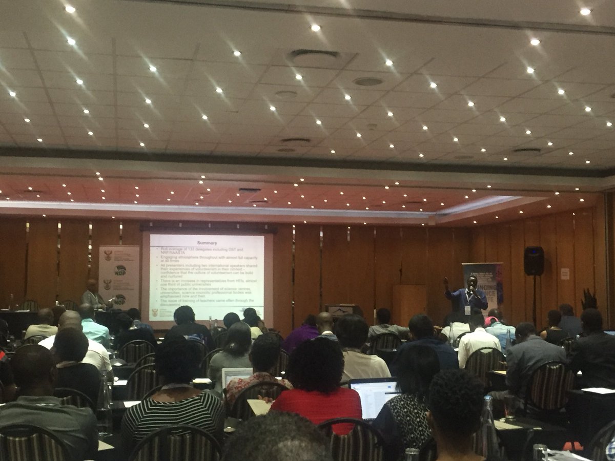 SandileBuwazi's tweet photo. Mr Moloko Matlala from @NRF_SAASTA giving us a summary of the conference proceedings. #STEMICOP2018 @dstgovza https://t.co/4rDTyVCvm5