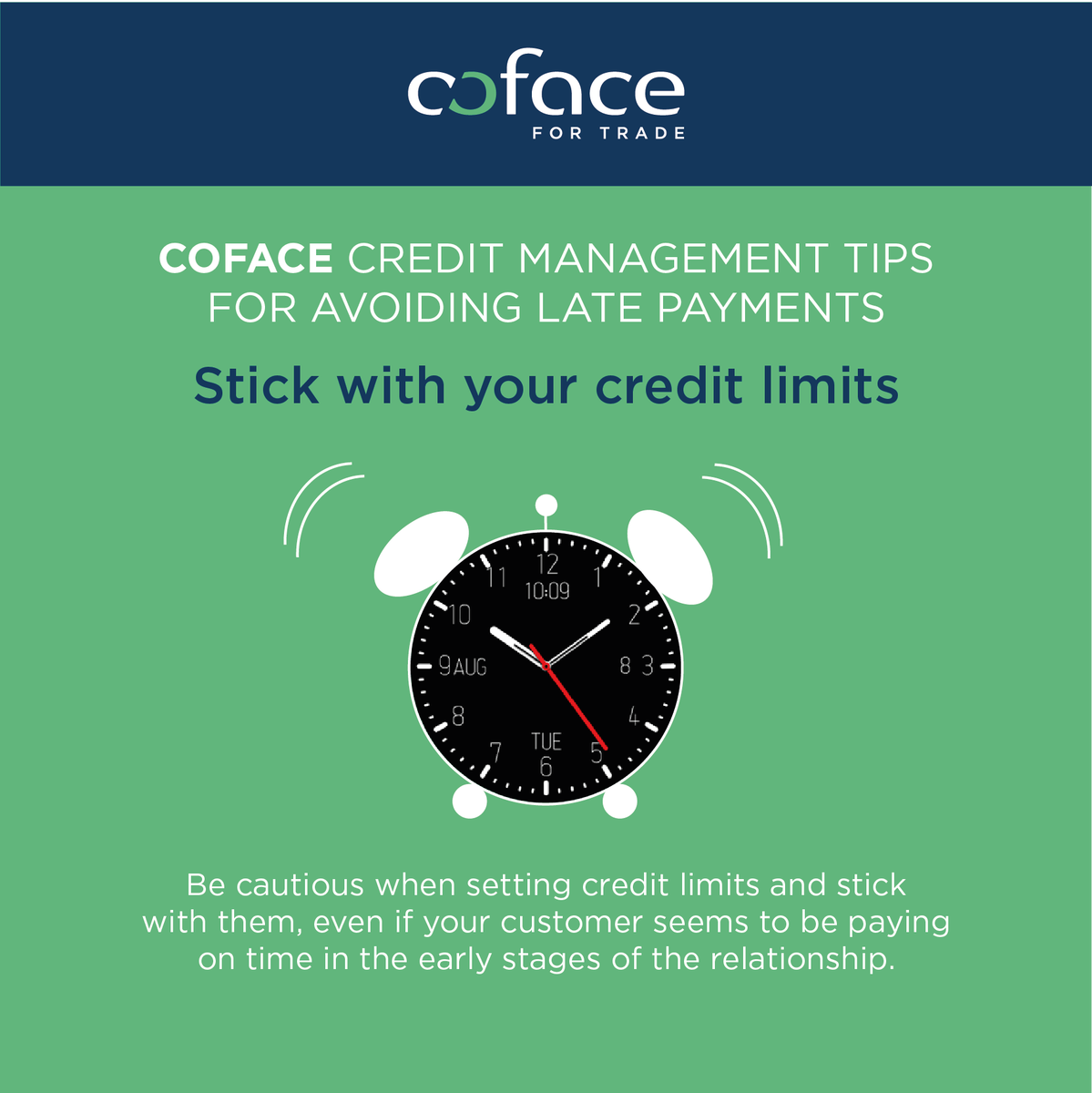CofaceIreland's tweet photo. Coface Credit Management Tips: Stick with your credit limits https://t.co/tlvCe7Apyv #cofaceit #knowyourcustomer #creditinsurance https://t.co/RcqbvgZMm4