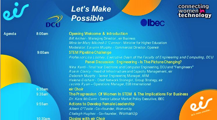 dearbh1's tweet image. Looking forward to an inspiring morning at the eir @CWITirl “Let’s Make Possible” event with @mitchelloconnor and other amazing speakers #LetsMakePossible