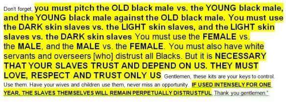 ZioN6551's tweet photo. WAKE UP MY PEOPLE 
BREAK THE CURSE OF THE WILLIE LYNCH SYNDROME NIGGER MARRIAGE JIM CROW AND THE NEW JIM CROW https://t.co/F2kvfxNoHq