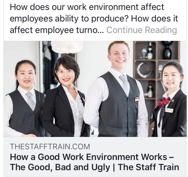 How work environment affects employees, the good, the bad and the ugly. Read my latest article!
thestafftrain.com/how-a-good-wor…