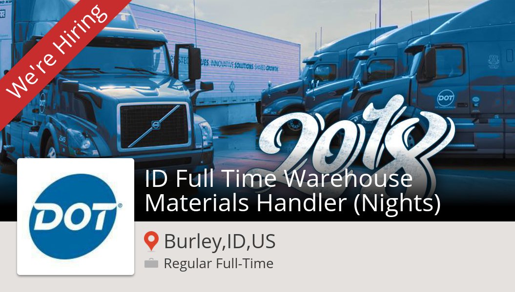 Work4_US_Jobs's tweet photo. Are you an ID Full Time #Warehouse Materials Handler (#Nights) in #BurleyIDUS? #DotFoods is waiting for you! #job https://t.co/wJ0eWhC1OH https://t.co/H2KLtoIlQa