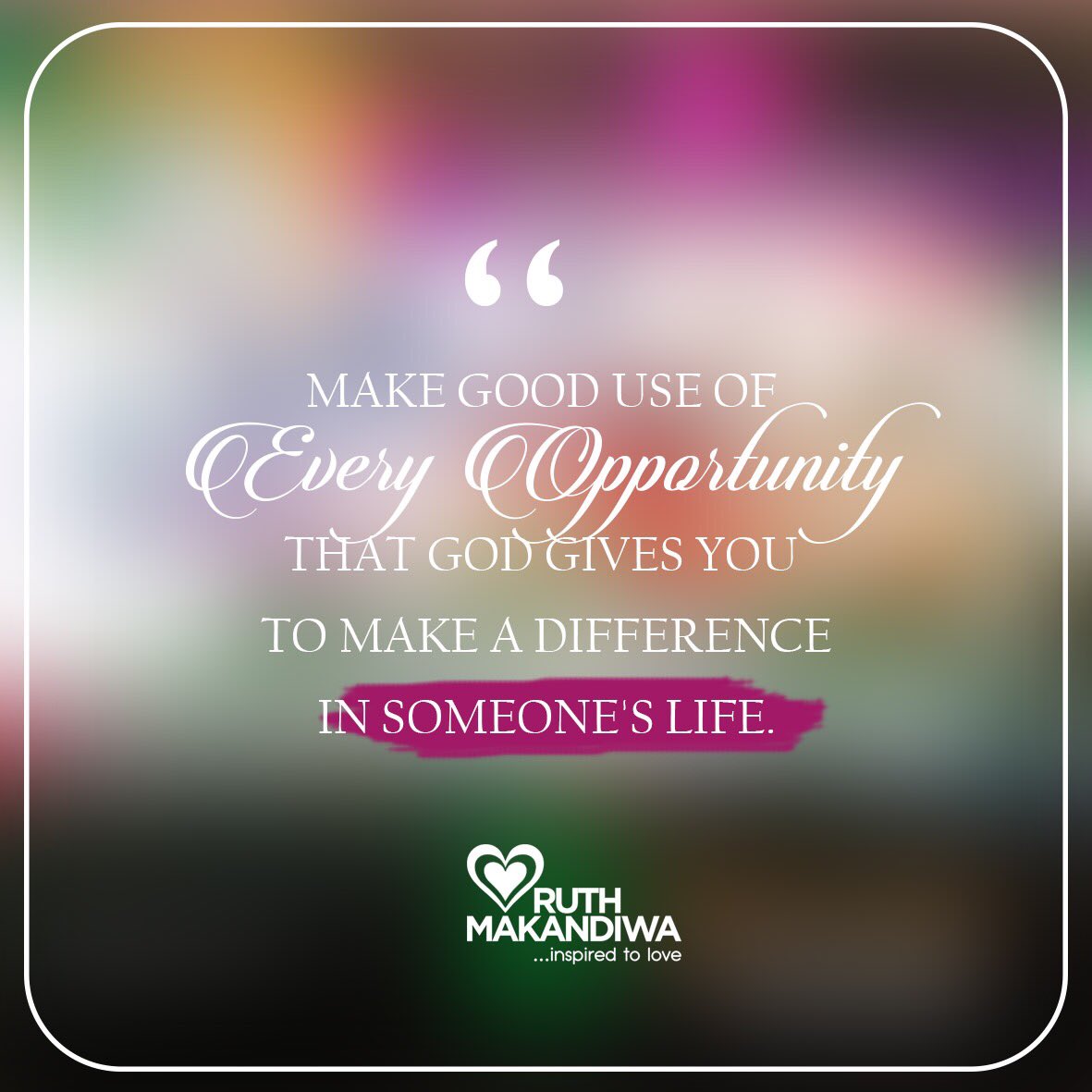 ruthmakandiwa's tweet image. If you want to make a difference start by being the difference. #impactinglives #ambassadorsofChrist #changeagents