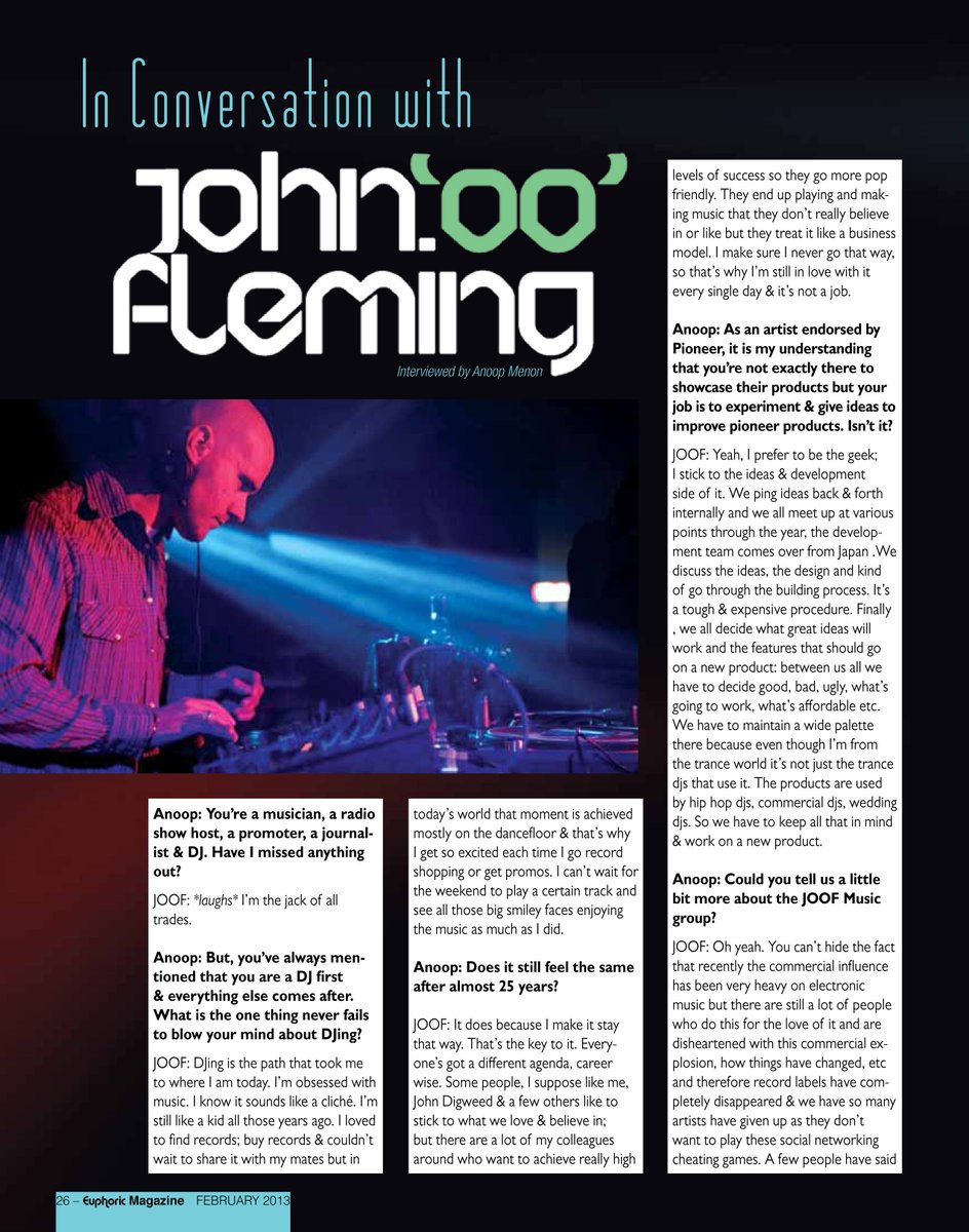 godsonlymistake's tweet photo. Exactly five years ago, while working with @EuphoricMag, I had an extensive and thoroughly-excellent conversation with @John00fleming.

Almost everything he said about the #Trance music scene back then, still rings true today. https://t.co/xGmGtCz9sQ