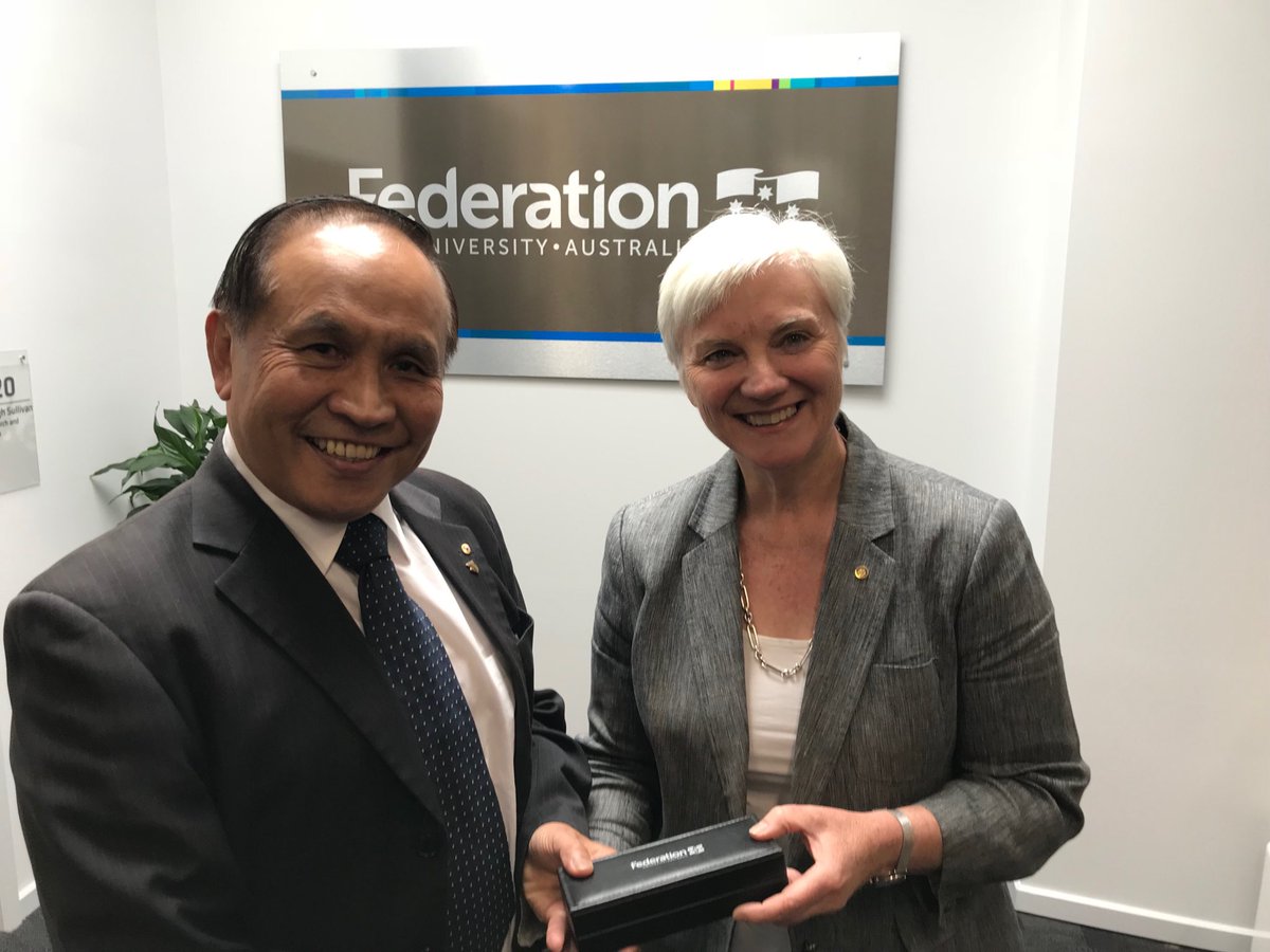 Always good to spend time with proud FedUni alumnus Robert Chong AM. #FedUni