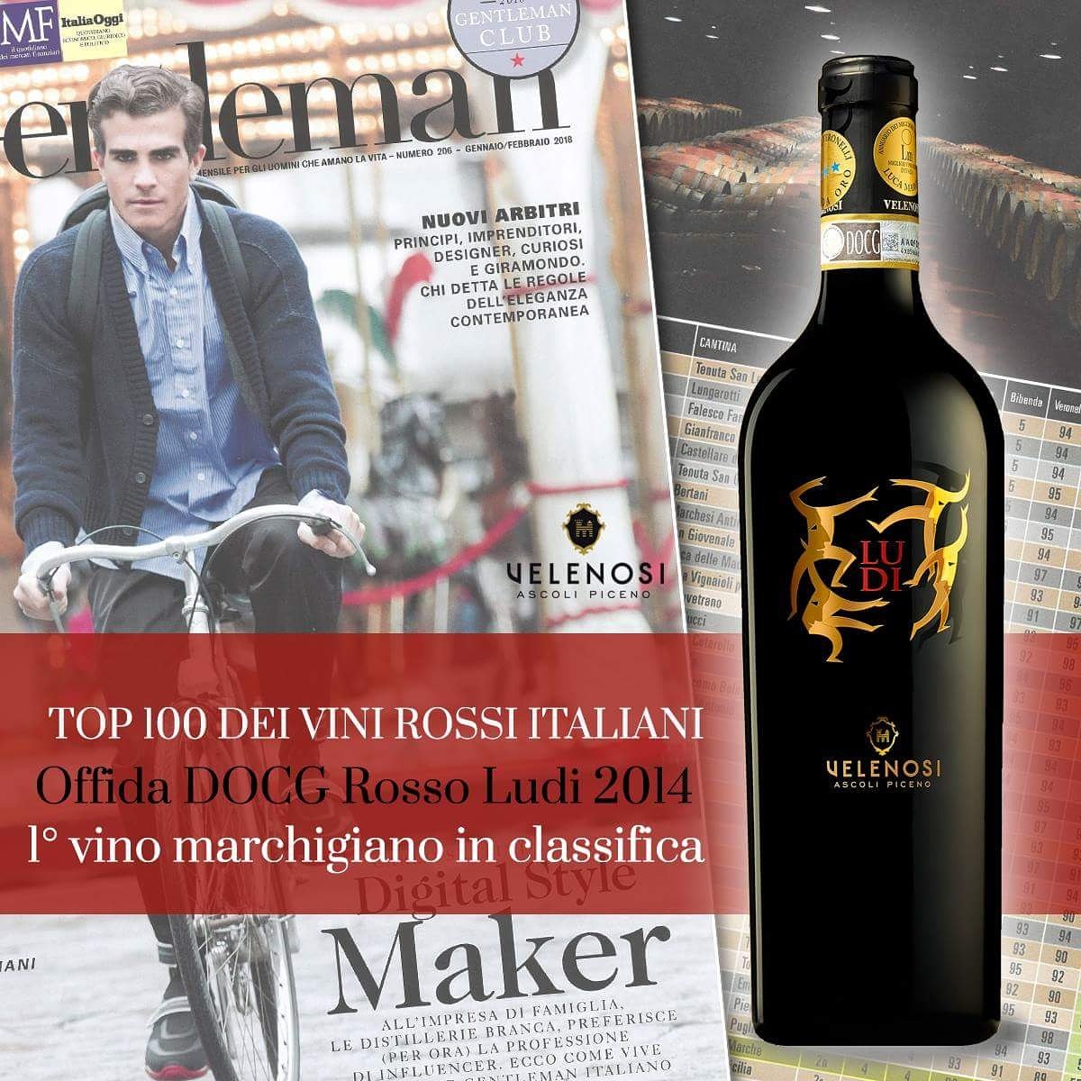 Very prooud of our Offida DOCG Rosso Ludi 2014, the first Marche’s wine in the Top 100 Red Wines in Italy!
<a href="/VelenosiVini/">Velenosi Vini</a>