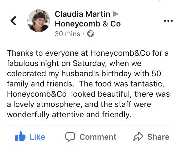 honeycombandco's tweet photo. A lovely Facebook post from Saturdays private event. Well done the 🐝🐝🐝•
•
•
•
•
#event #events #partypeople #eventplanner #eventplanning #makeabeelineforbruntsfield #catering #privatedining #eventprofs #show #moderneatery #review #delicous #happycustomer #thankyou https://t.co/vSAW0sepoY