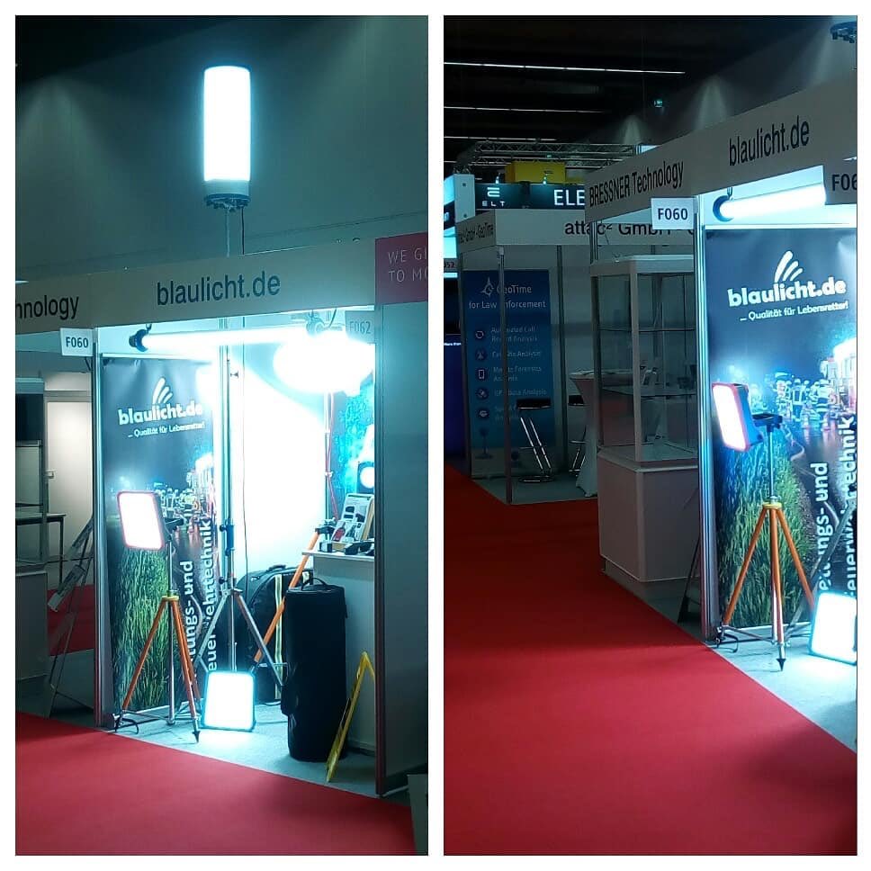 blaulicht_de's tweet photo. Ich hab zwar nicht den größten Stand, aber dafür den hellsten 😂
Auf geht's zum Endspurt... heute noch bis 16:00 💪
#GPEC2018 #gpec #polizeimesse #polizei #messe #exhibition #sondersignal #licht #qualitätfürlebensretter #powerdisk #powertube #gladiator #sonlux https://t.co/nbnZqOEhp7