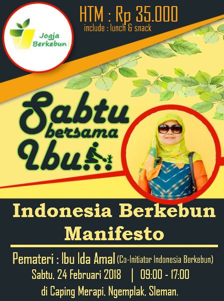 Buat teman-teman di Jogjakarta, gabung yuuuk..

Ada acara seru <a href="/JgjBerkebun/">Jogja Berkebun</a> di tgl 24 Maret 2018.

Silahkan cek flyers ya..