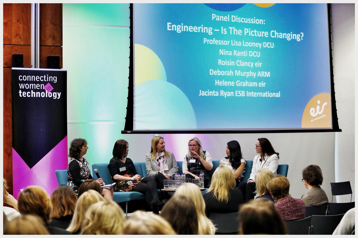 eirNews's tweet image. Lisa Looney from @DublinCityUni chairs a panel discussion questioning if the picture is changing in engineering and STEM #CWIT #letsmakepossible