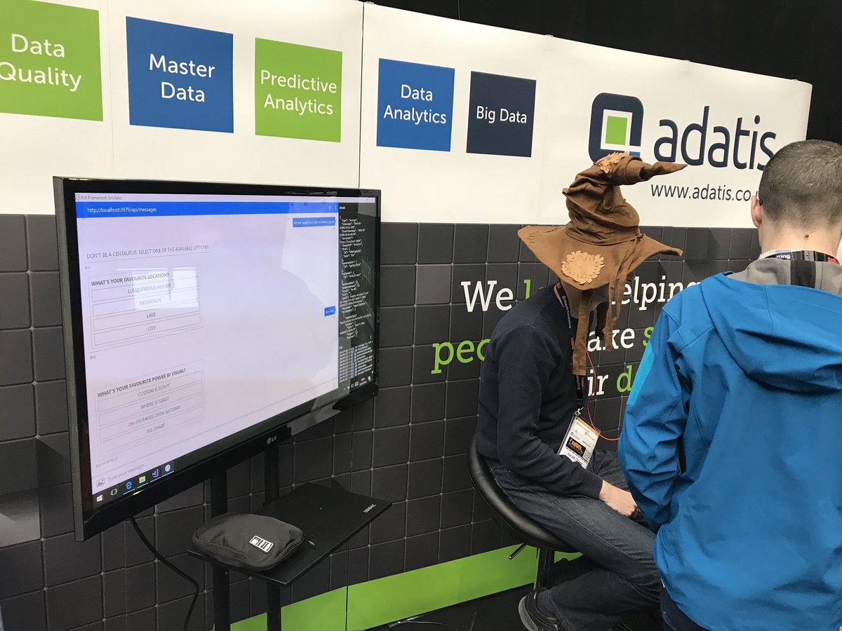 AdatisBI's tweet photo. Sorting hat has been busy this morning! Already had plenty of people sorted in to one of our houses π§ββοΈ @SQLBits #adatisgoesSQLBits #sqlbits https://t.co/LJOjcF372P