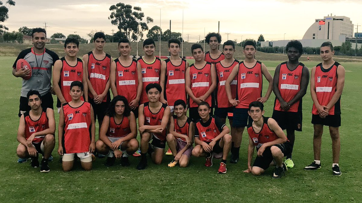 Singy_5's tweet photo. @EssendonFC u/15 Next Gen Academy Session 1 ✅ Boys are super excited for next weekends match against @CarltonFC at "The Hangar" Hopefully a few of these boys will later represent Victoria's "All Nations" &amp; "Kick Start" teams at @AFL Diversity Championships. #DonTheSash 🔴⚫️ https://t.co/D9VP8vHecC