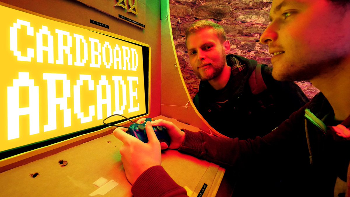 VidiotsOfficial's tweet photo. A couple of weeks ago we wandered into a tunnel beneath Bristol Temple Meads and found an arcade made of cardboard!

Thanks to @unstable_king for having us!

https://t.co/PCrSyv1fq5 https://t.co/gV0R9ubdi6