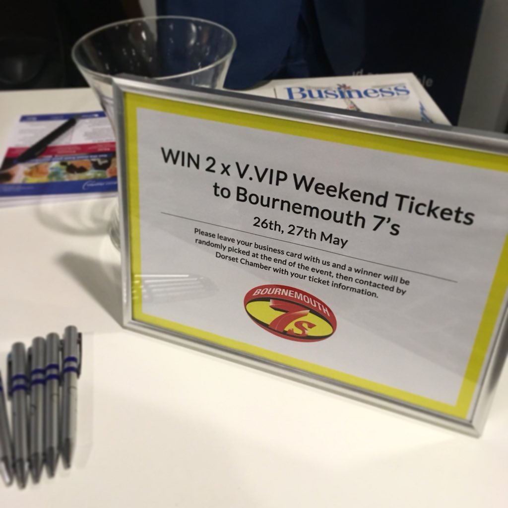 DorsetChamber's tweet image. To celebrate the partnership with @Bournemouth7s this May, we are offering our #DorsetM2MLive attendees the chance to Win 2x V.VIP Weekend Tickets. #bournemouth7s #dccievents #competition #exhibition