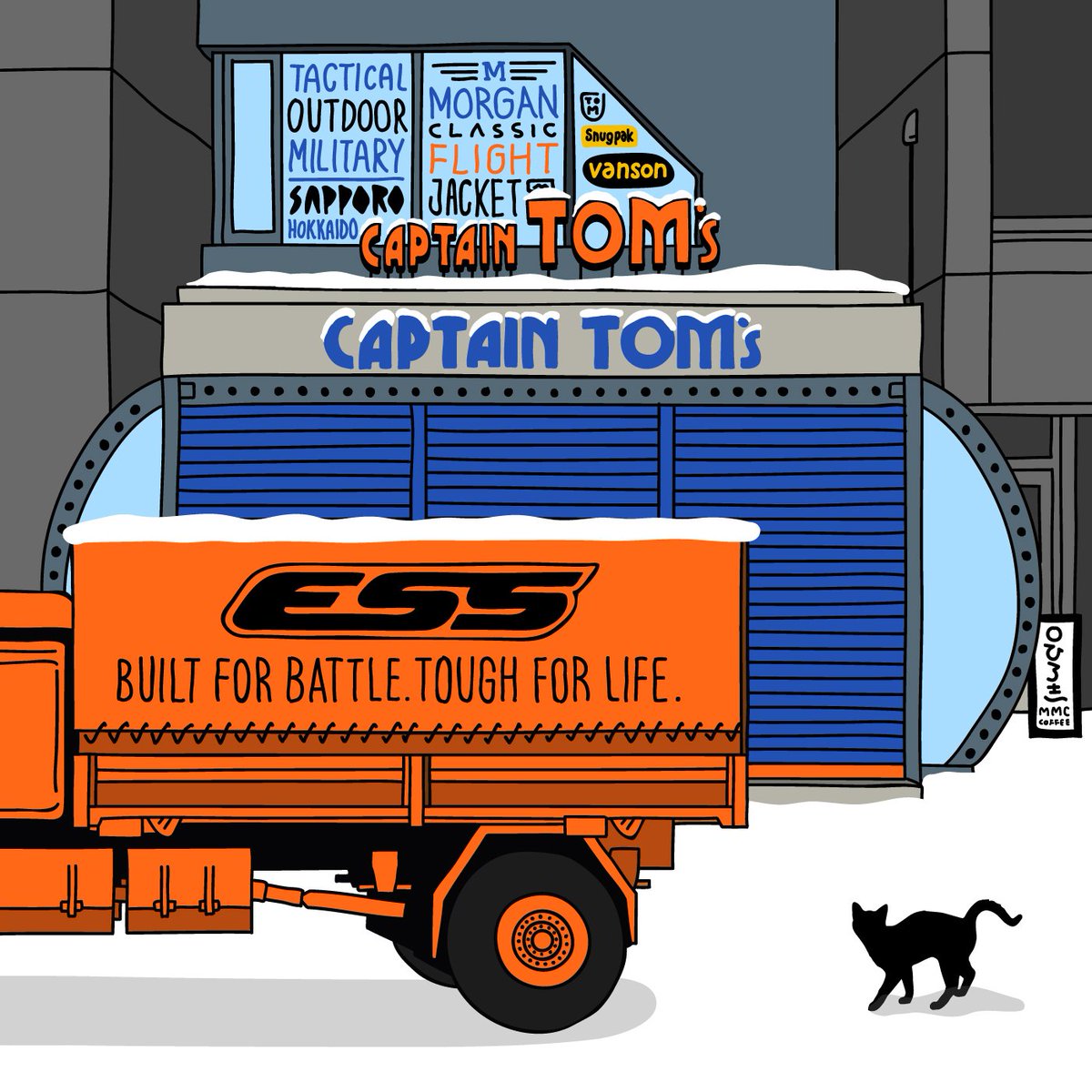 LITTLEKIT's tweet photo. ミリタリーショップと言えばキャプテントム - Captain Tom's (military shop)
https://t.co/3VIfIsb63M
#sapporo #hokkaido #military #vanson #snugpak #ess #morgan #outdoor #shop #cat #truck #illustration #札幌 #北海道 #kitotandailyillustration #captaintoms #captaintom https://t.co/p6KKXM2jvP