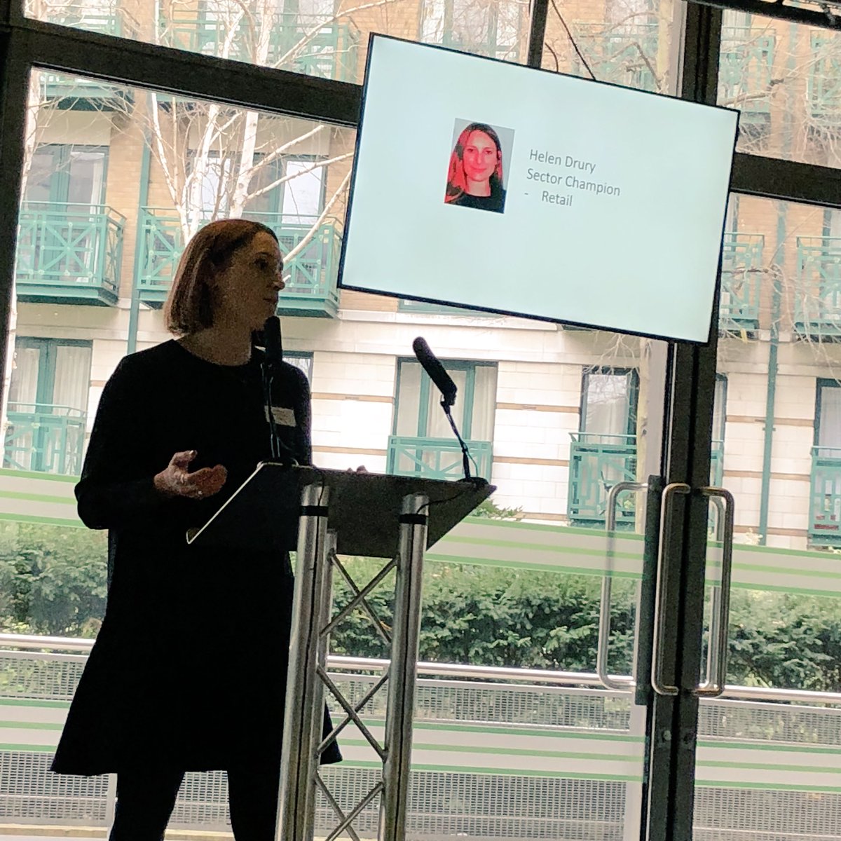 Retail Sector Champion - Helen Drury @intu - talking about the @RevoLatest Accessible Places Toolkit. Our signposting document to help those in our sector raise awareness, skills & physical changes to make places more inclusive. #DisSecChamps #retail #property #community