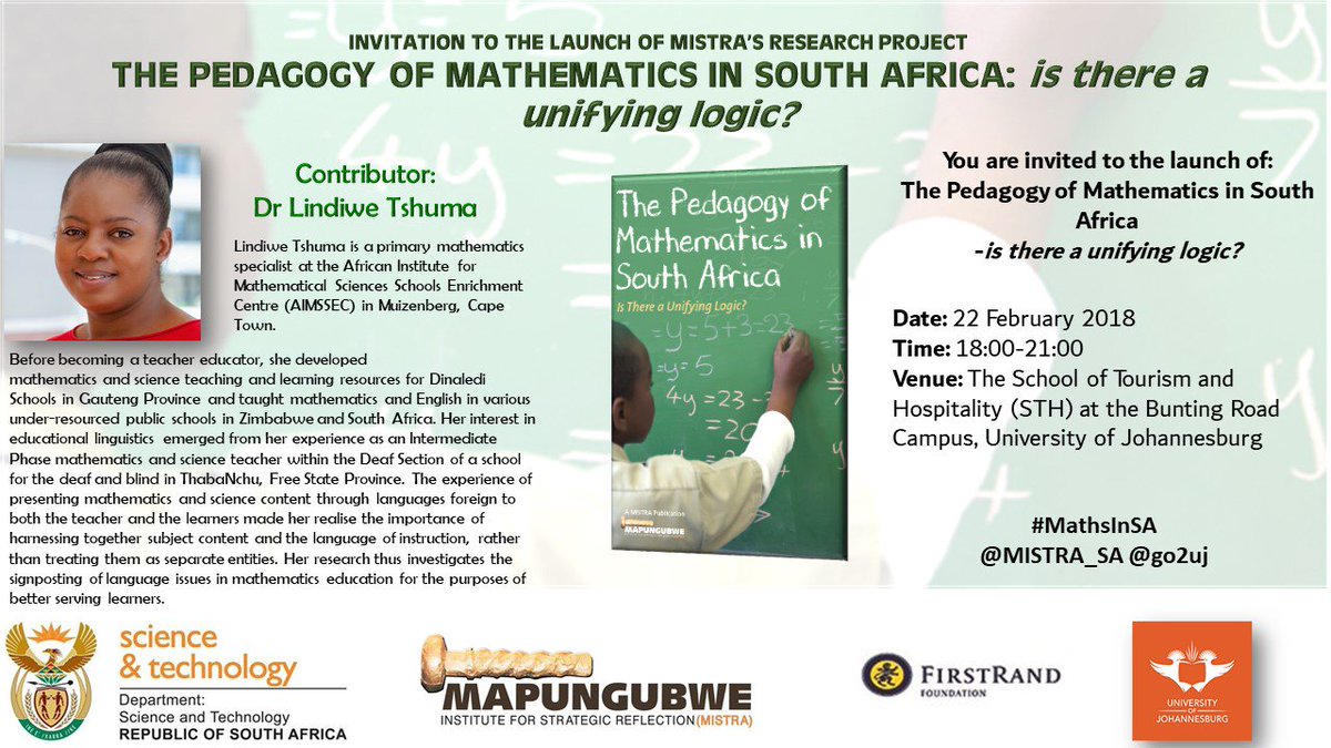 MISTRA_SA's tweet photo. See you this evening @go2uj School of Tourism and Hospitality!!! #MathsInSA https://t.co/GJ6i60HT5u