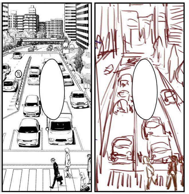 ネーム絵と完成背景
ひたすら描くしかない・・ 