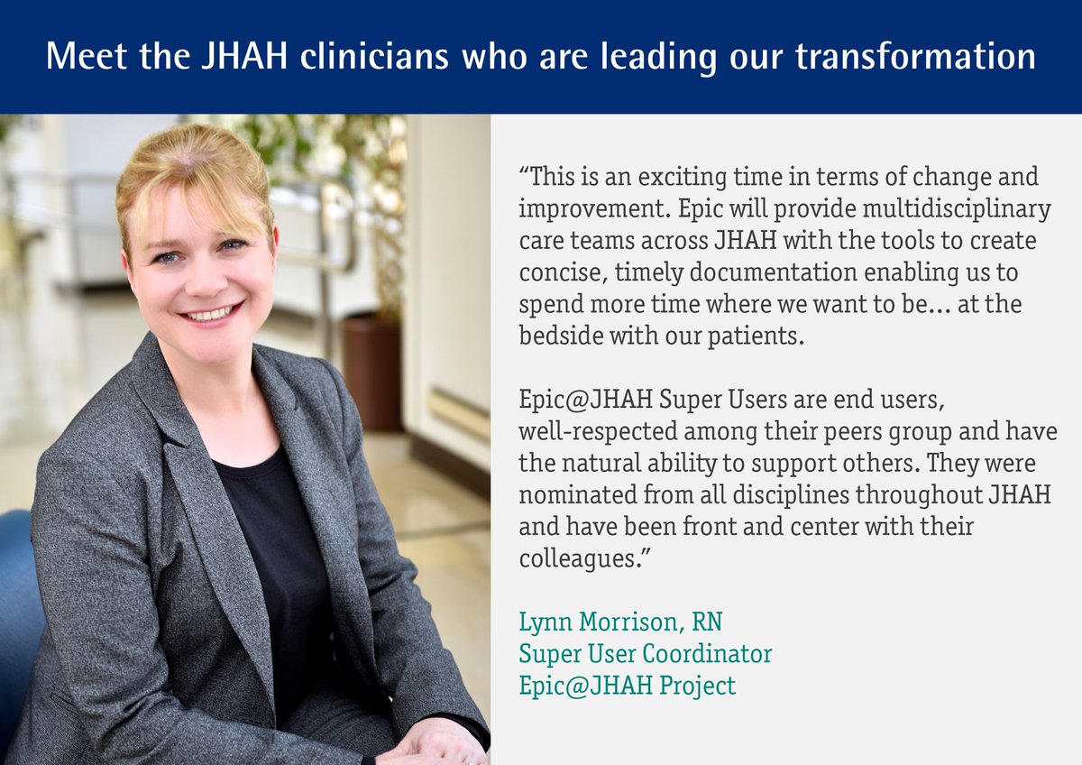 JHopkinsSaudi's tweet image. Meet our people who are leading JHAH’s transformation, Lynn Morrison
bit.ly/2Cfrj4Q
#FirstInSaudi #Epic #HealthIT