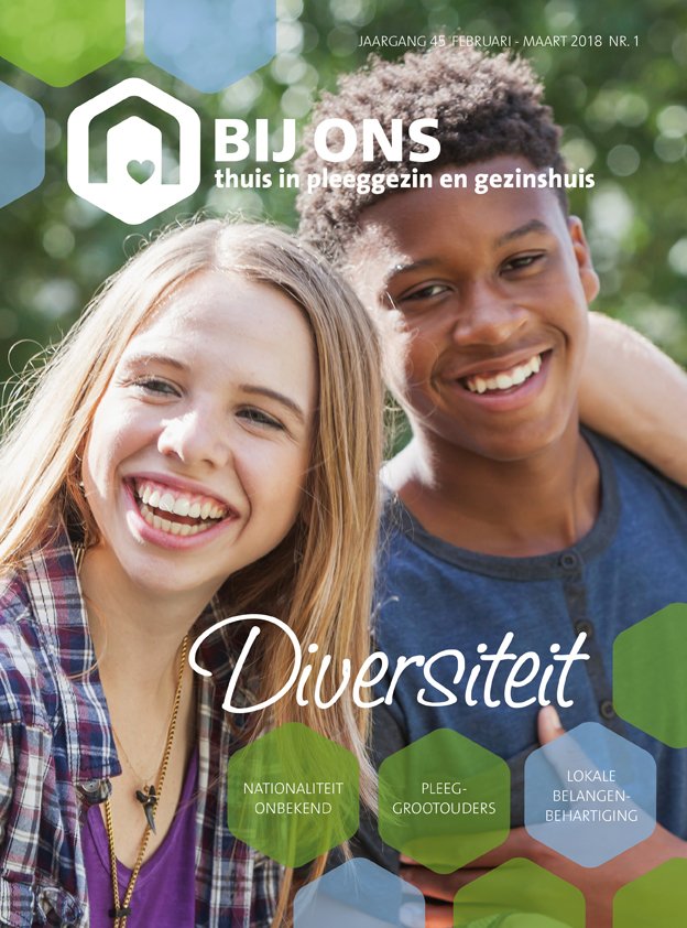 Lekker lezen over pleegzorg en gezinshuizen in de nieuwe BIJ ONS! Het thema is: diversiteit. In dit nummer: islamitische gezinshuisouders, staatloosheid en het belang van het kind, pleeggrootouders, lokale belangenbehartiging en de documentaire Alicia. bijonspleegzorg.nl