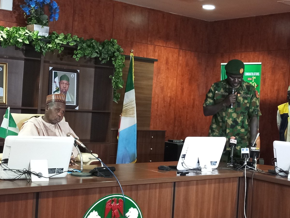 GovernorMasari's tweet photo. It is heartwarming to receive, on a courtesy call,  the Chief of Army Staff Lt-Gen TY Buratai who is in Katsina to formally flag-off the operationalisation of the 17 Brigade of the @HQNigerianArmy that is based in Katsina. This is a very welcomed development. https://t.co/7wbZgYcqLN
