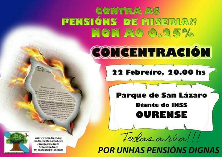 Podemos_Ourense's tweet photo. Lembra! hoxe temos unha cita coa defensa dunhas pensións públicas dignas. É un problema de toda a sociedade. Animámoste a participar na concentración que temos en Ourense, será ás 20:00 no Parque de San Lázaro. Teñas a idade que teñas, que non che rouben o futuro! https://t.co/jIfVirbtud