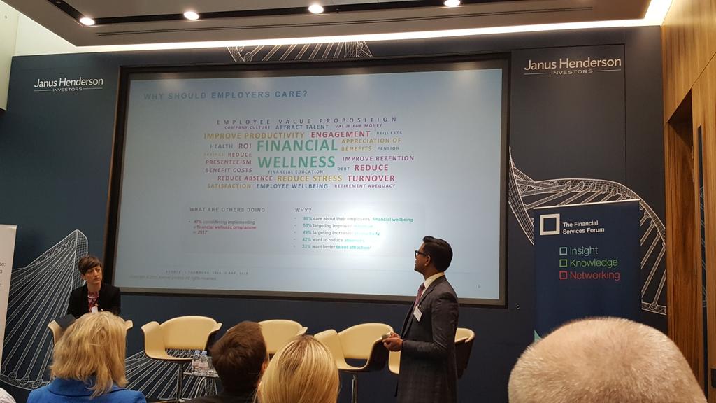 _MasumaR's tweet photo. "68% of employees don't expect to retire, or at least not completely..."
How can employers help ensure the #FinancialWellbeing of their employees? Some great ideas discussed this morning.
#FSFFintech https://t.co/OUjE6s4Vip