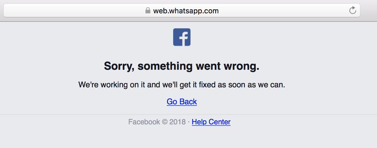#facebook, #instagram and #whatsapp for web are down... And just in case you had forgotten about it, here's the nice WhatsApp 404 😁
