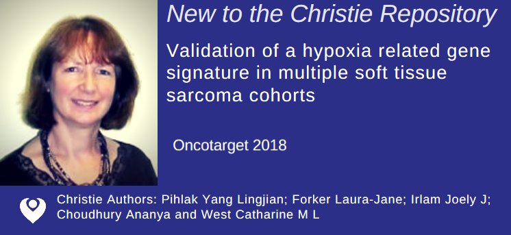 Validation of a #hypoxia related #genesignature in multiple #softtissuesarcoma cohorts - @achoud72 @CatharineWest3 translational #radiobiology @OfficialUoM #mahsc @THeChristieNHS @THeChristieSoO @OncotargetJrnl #openaccess buff.ly/2Fl5MGT